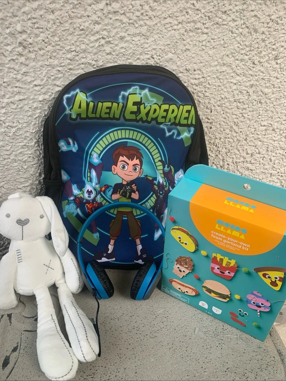 47 Alien Experience Kids Backpack in Navy Blue with Bright Green Accents